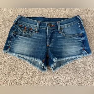 True Religion Distressed Denim Short Shorts – Size 24